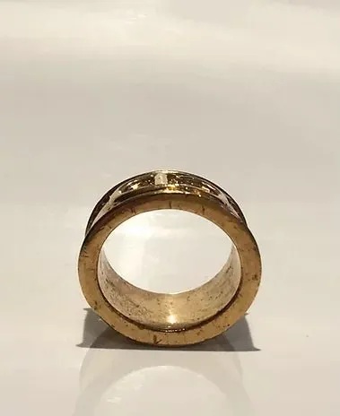 1980s CHRISTIAN DIOR GOLD TONE METAL SCARF RING