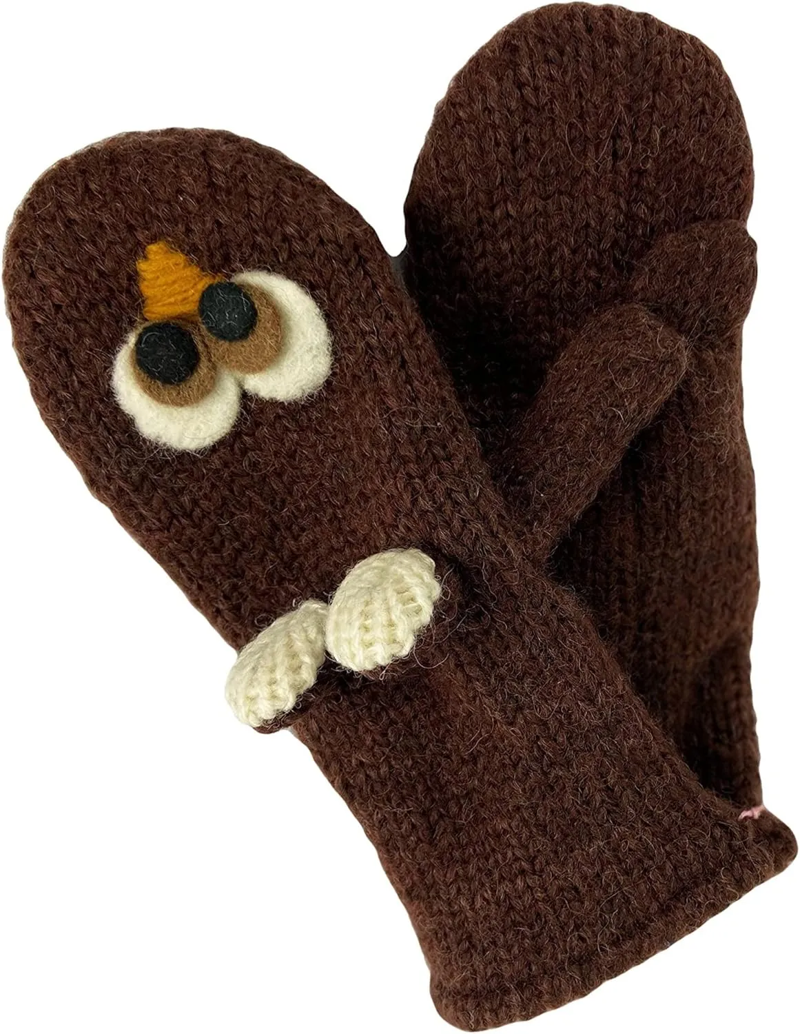 Agan Traders Lamb's Wool Animal Mitten Glove Fleece Lined Warm Stylish For Cold Weather From Himalaya