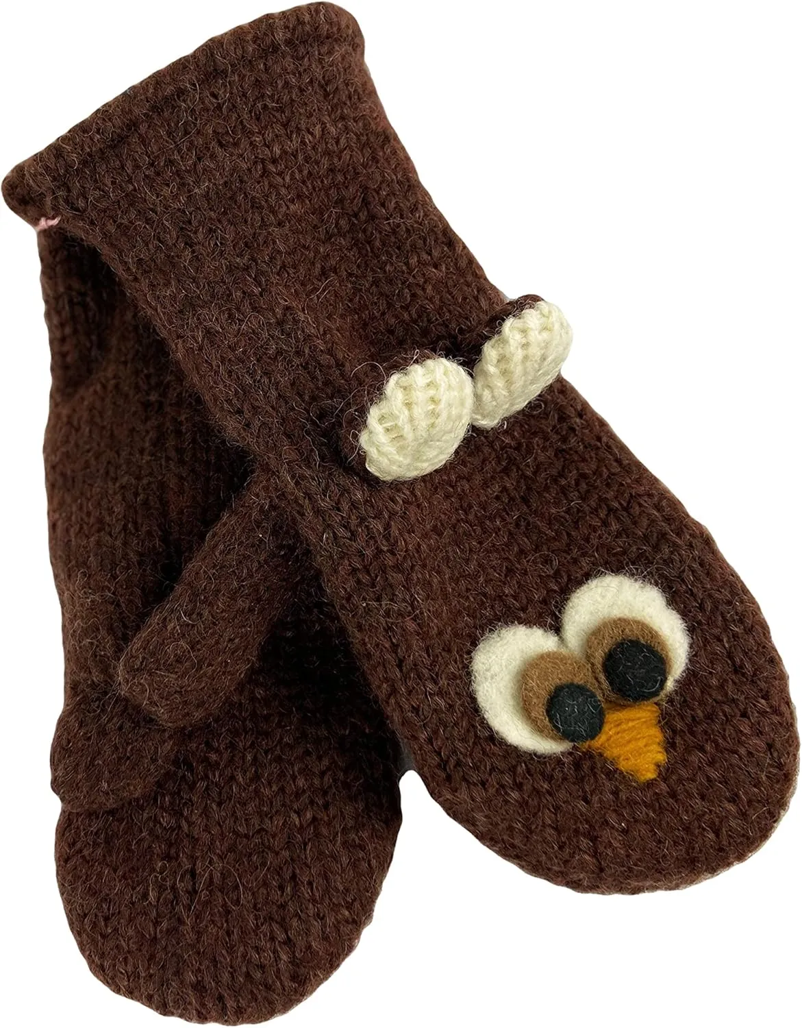 Agan Traders Lamb's Wool Animal Mitten Glove Fleece Lined Warm Stylish For Cold Weather From Himalaya