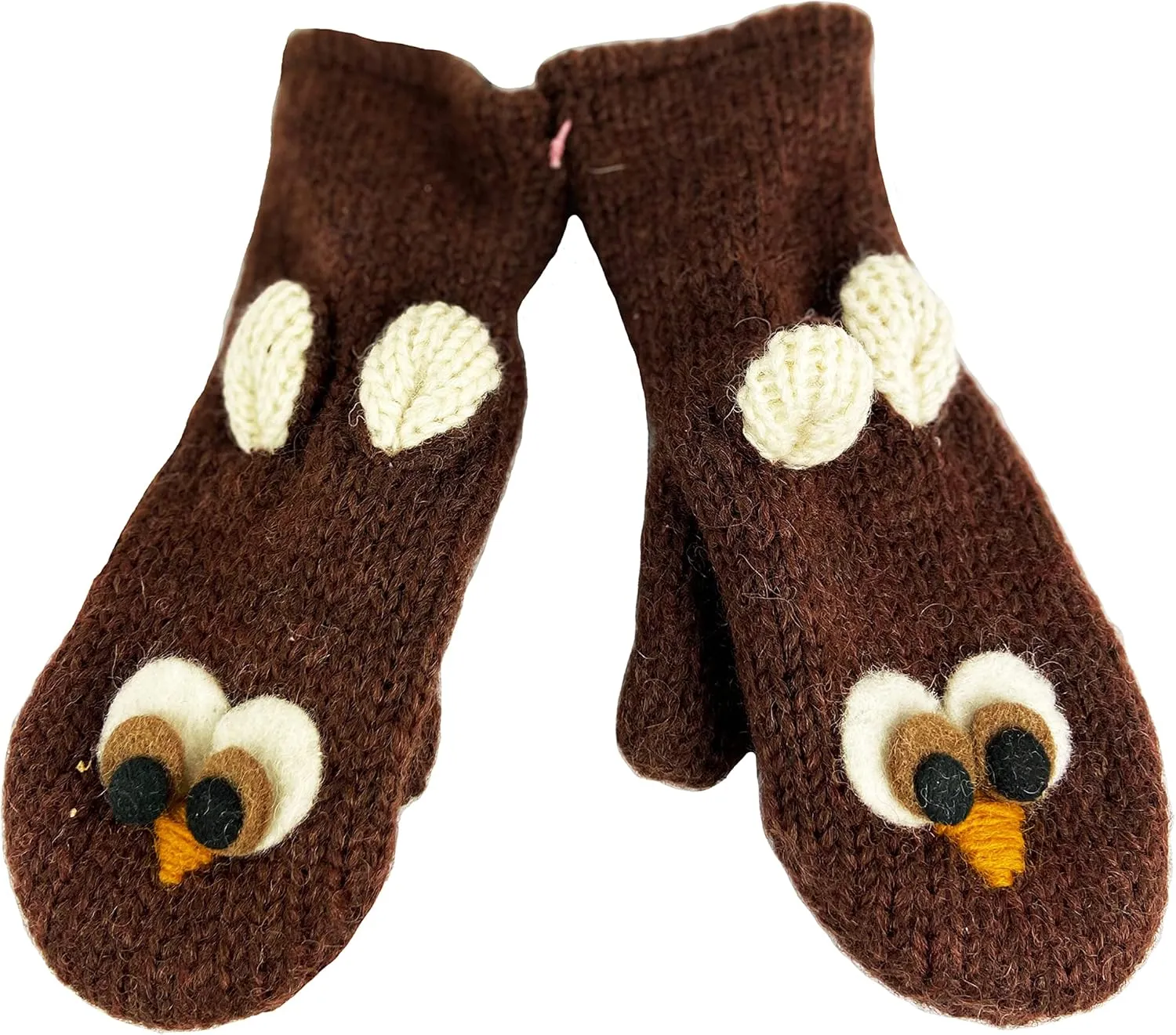Agan Traders Lamb's Wool Animal Mitten Glove Fleece Lined Warm Stylish For Cold Weather From Himalaya
