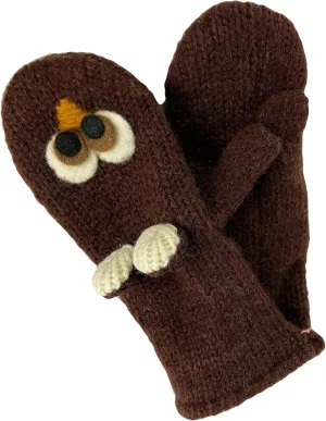Agan Traders Lamb's Wool Animal Mitten Glove Fleece Lined Warm Stylish For Cold Weather From Himalaya