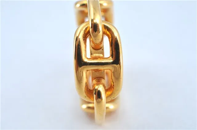 Authentic HERMES Scarf Ring Circle Design Gold Tone J7493