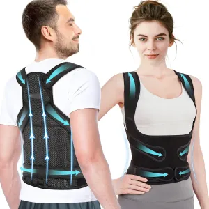 Back Brace, Back Straightener Posture Corrector for Women and Men, Adjustable Posture Corrector Back Support, Relieves Back Pain, Scoliosis and Hunchback Correction, (waist 45-49 inch)