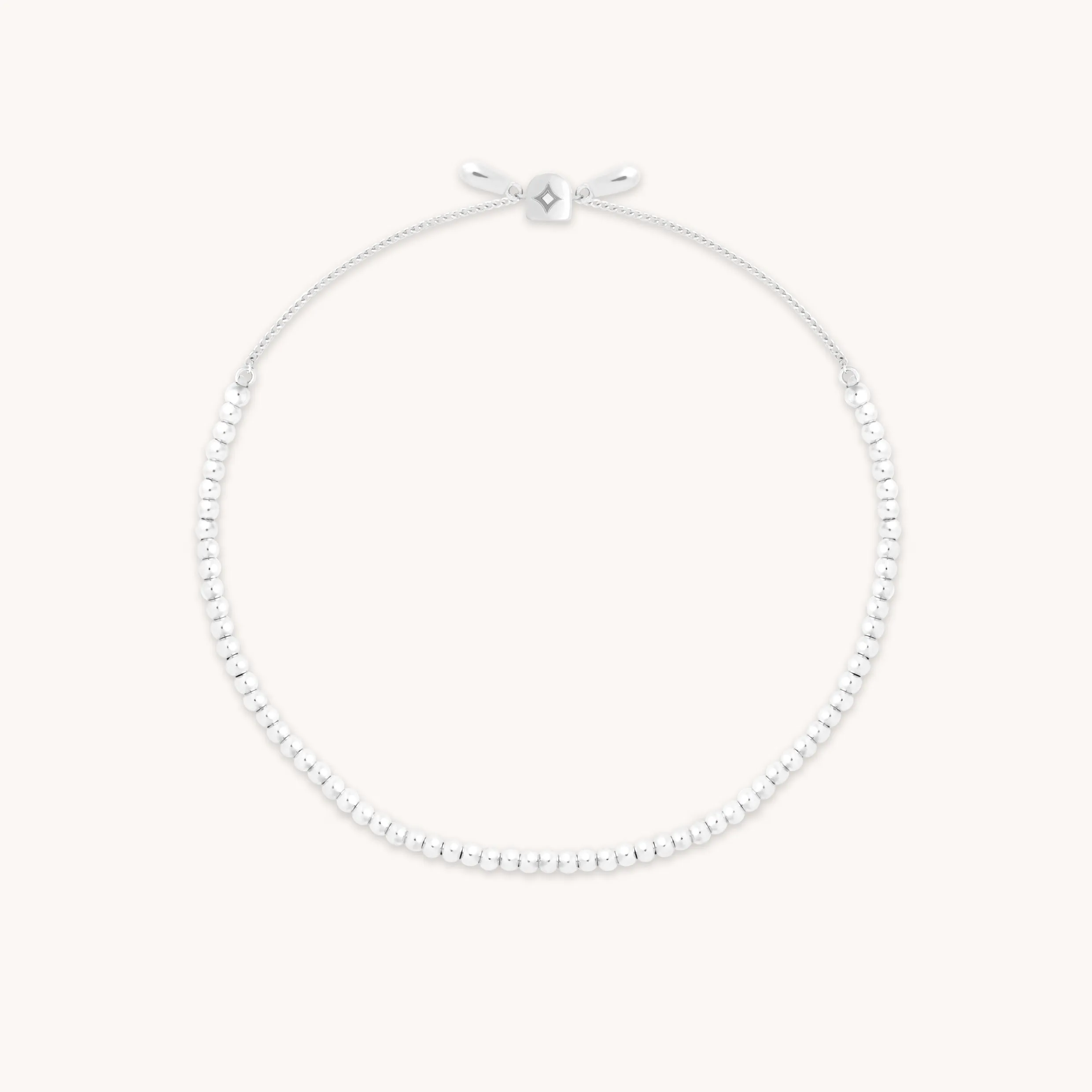 Beaded Bracelet in Solid White Gold
