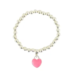 Betty Bead Bracelet | Pink Heart
