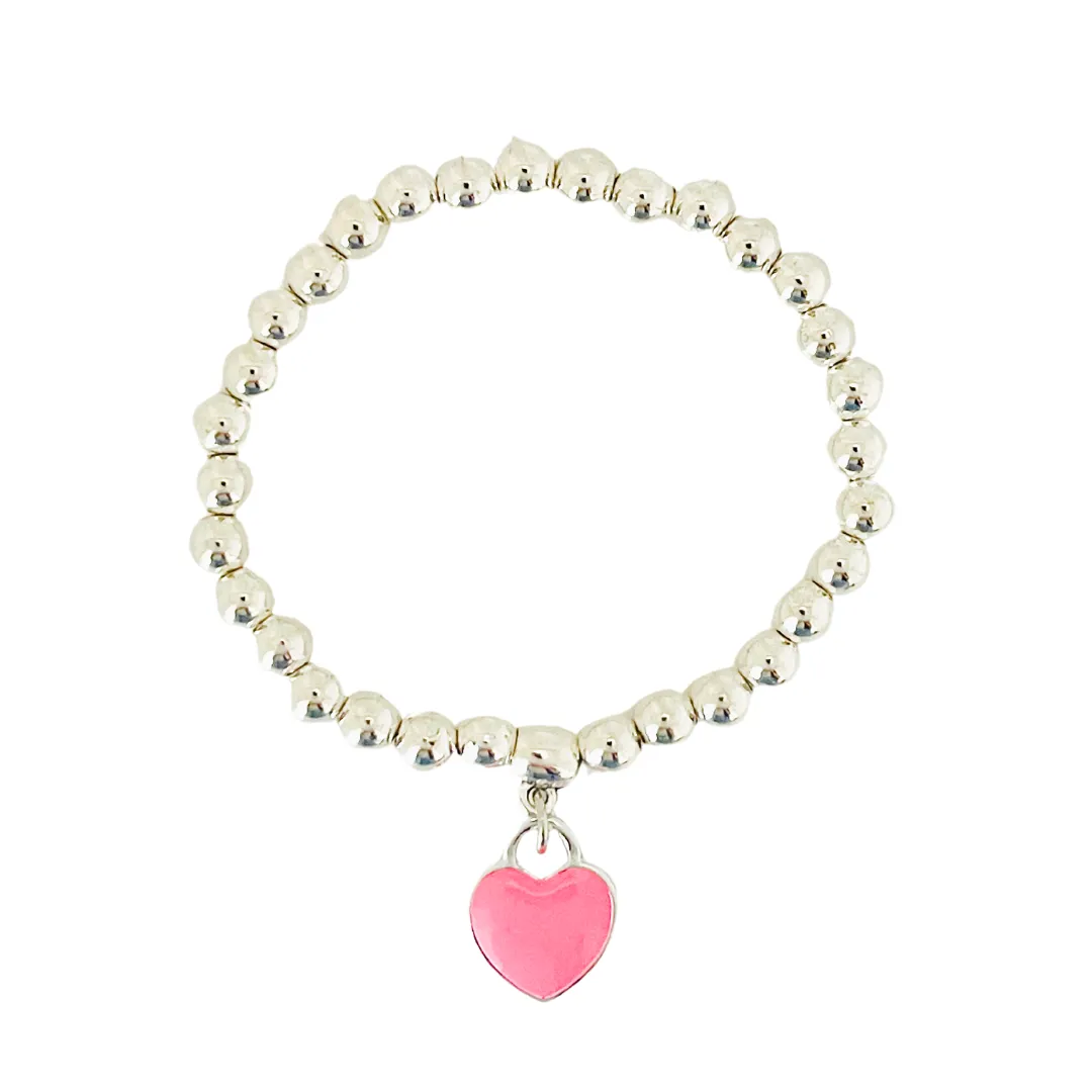 Betty Bead Bracelet | Pink Heart