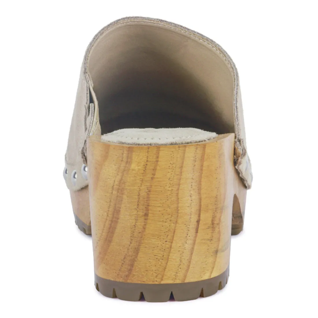 CEDRUS Fine Suede Studded Clogs Mules