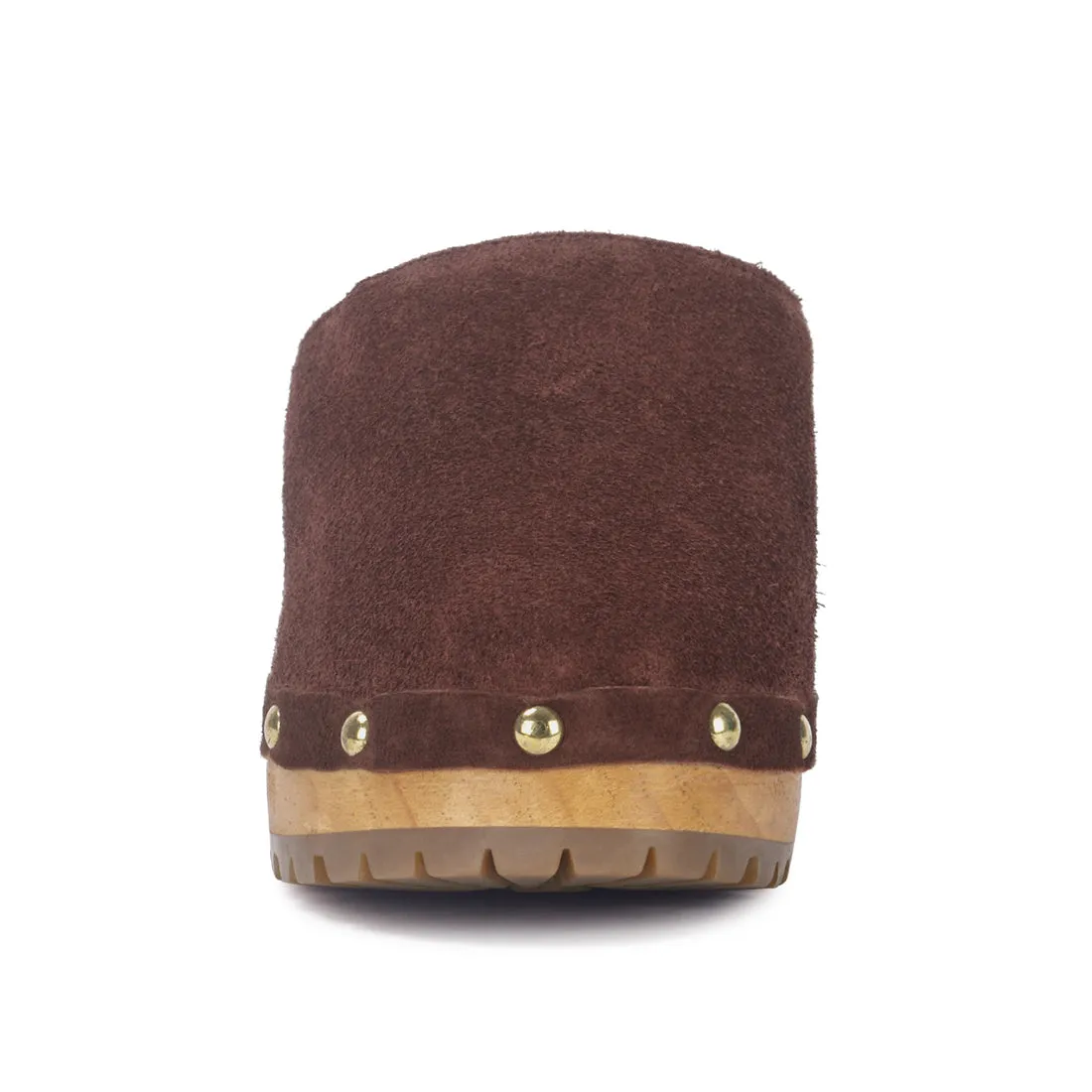 CEDRUS Fine Suede Studded Clogs Mules