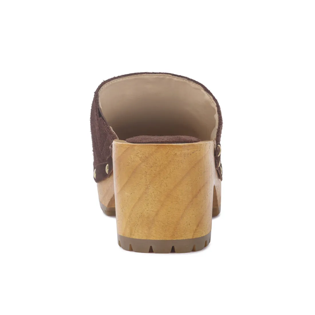 CEDRUS Fine Suede Studded Clogs Mules