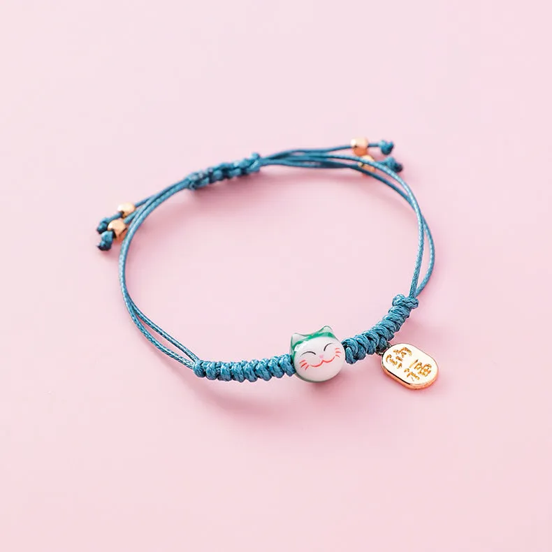 Ceramic Kitten Charm Bracelet