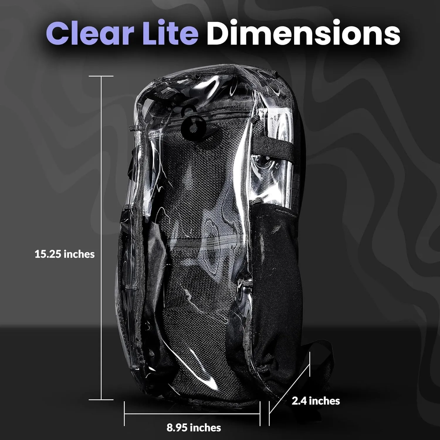 Clear Lite Pack  Anti Theft Clear Bag for Stadium Events with Locking Zippers Protects Items at Festivals, Concerts, and Traveling. Backpack is Compliant with Most Venue Bag Policies