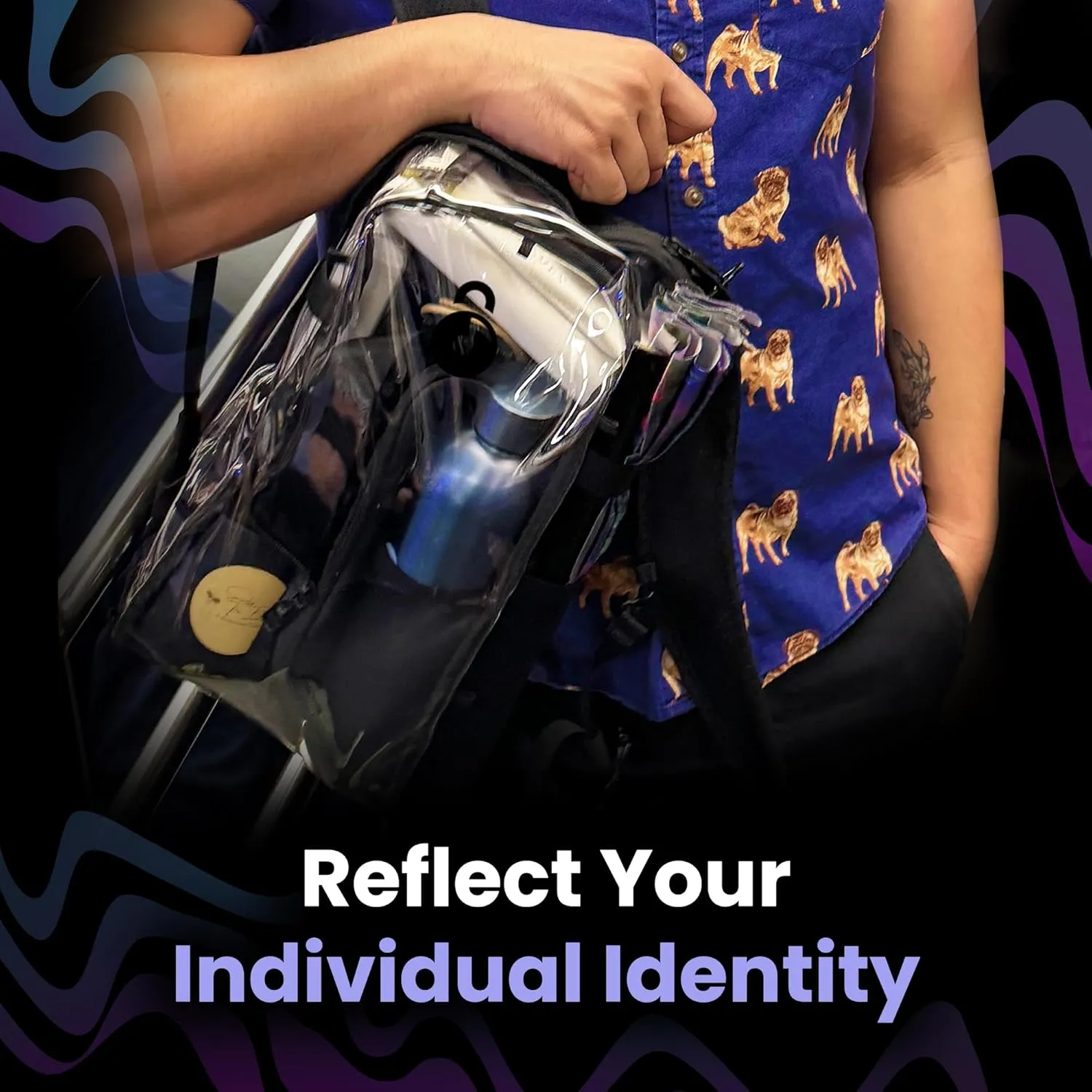 Clear Lite Pack  Anti Theft Clear Bag for Stadium Events with Locking Zippers Protects Items at Festivals, Concerts, and Traveling. Backpack is Compliant with Most Venue Bag Policies