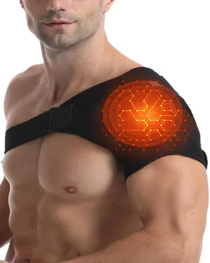 Cordless Shoulder Bliss Heating Pads for Pain and Rotator Cuff Pain,Shoulder Heated Reliever Men Women,Ratator Heat Wrap with 3 Heating Setting(1 PCE Black)