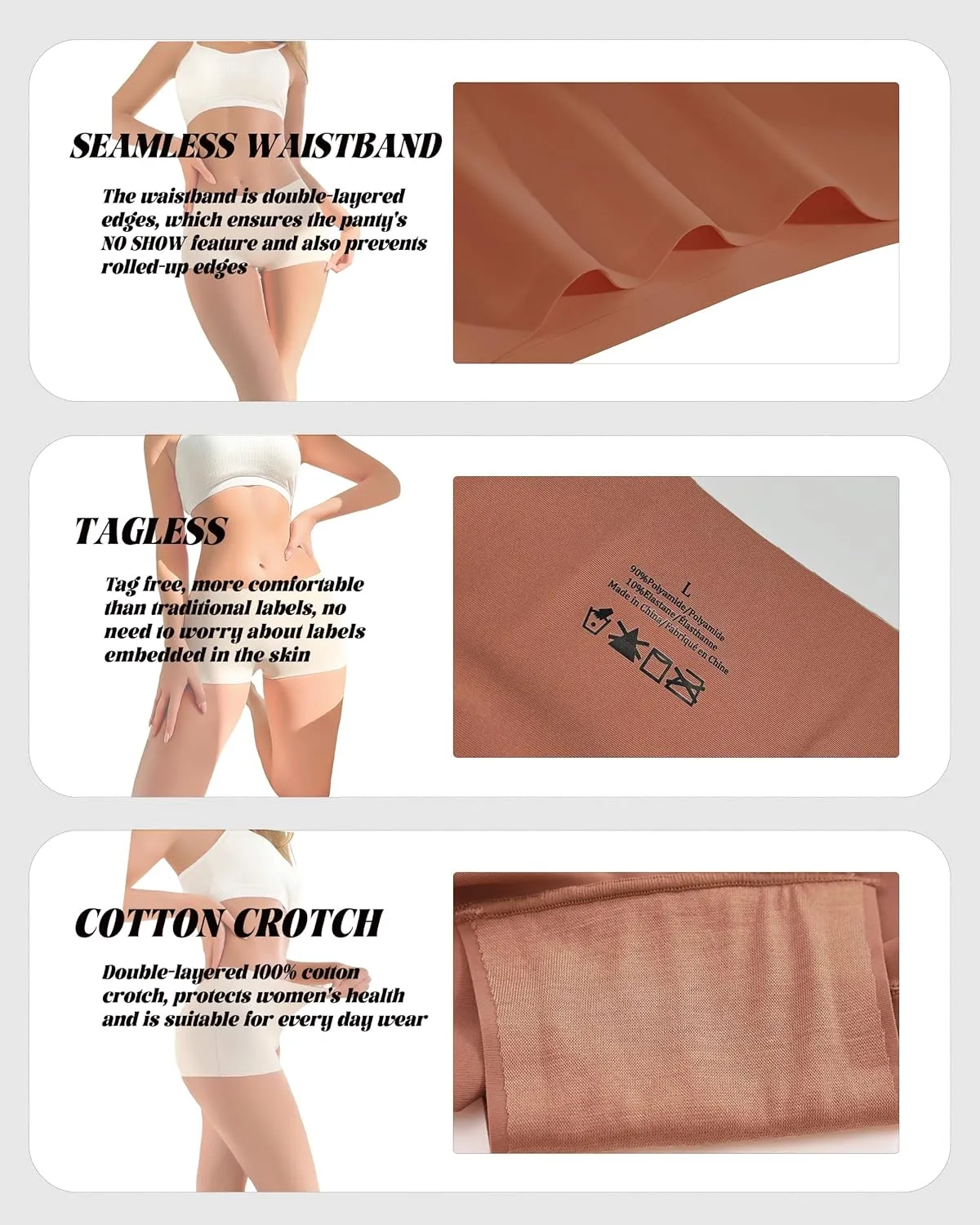 CUTE BYTE Womens Seamless Boy Shorts Underwear Soft Stretch No Show Boxer Shorts Briefs Panties for Ladies 4 Packs