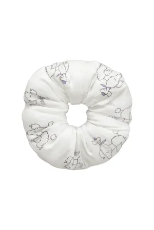 Diamond Poodles Silk Puff Scrunchie