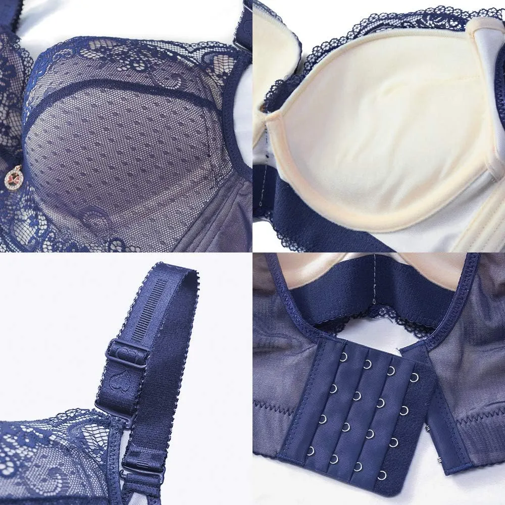 FallSweet Padded Push Up Lace Bras for 34A to 44C Underwire