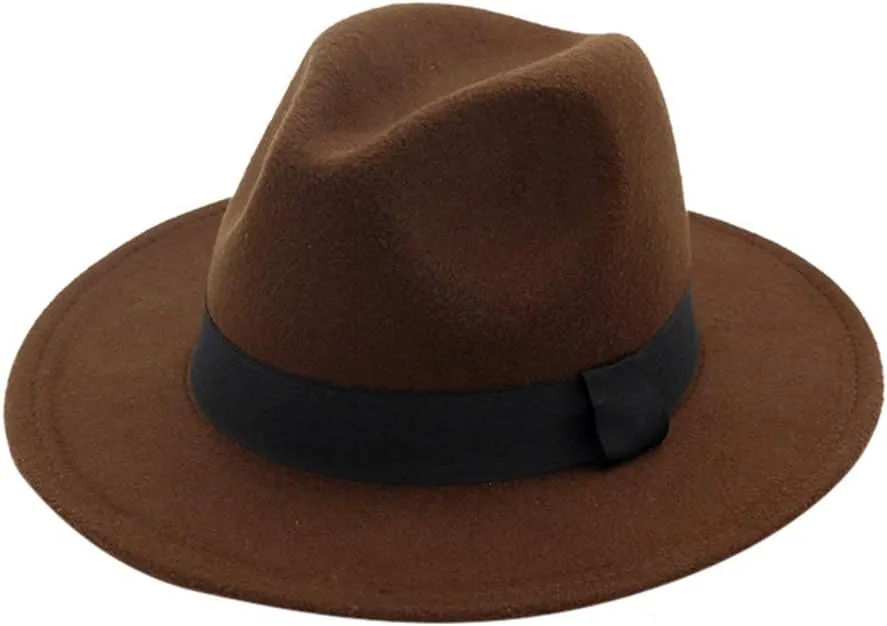 Fedora Buckle Wool Belt Panama Hat Womens Wide Floppy Hat Classic Baseball Caps Outdoor Fisherman Hat for Women and Men