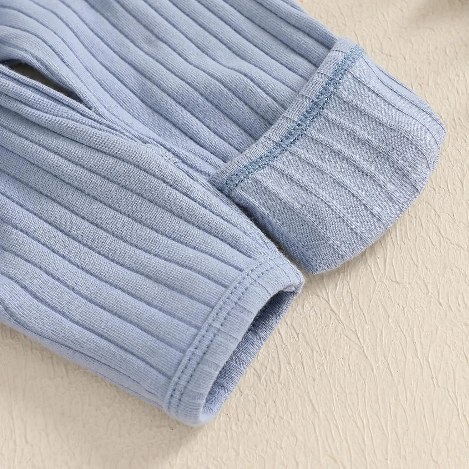 FIOMVA Im New Here Newborn Outfit Boy Long Sleeve Letter Romper Ribbed Knit Jumpsuit Baby Boy Preemie Coming Home Outfit