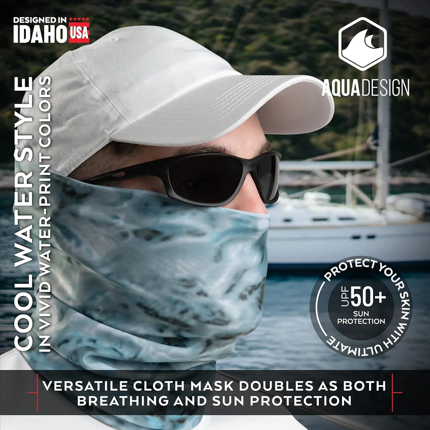 Fishing Hunting Masks Neck Gaiter: Men and Youth UPF 50  Sun Mask Protection: Camo Face Cover Balaclava Bandana