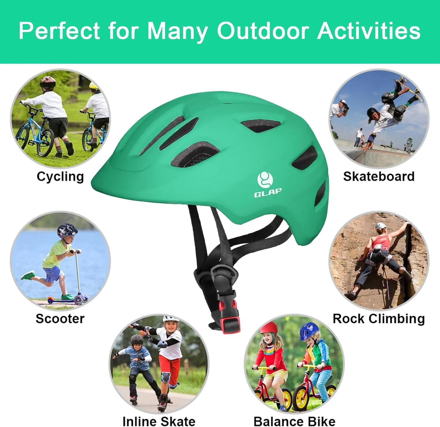 GLAF Baby Bike Helmet Infant Helmet for Toddler 1 Year Old and up Girls Boys Multi Sport Adjustable for Scooter Bicycle Kids Youth Child Skateboard Safety Cycling