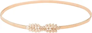 GRACE KARIN Women Skinny Metal Cinch Belt Gold Waistband Elastic Waist Belt CL633