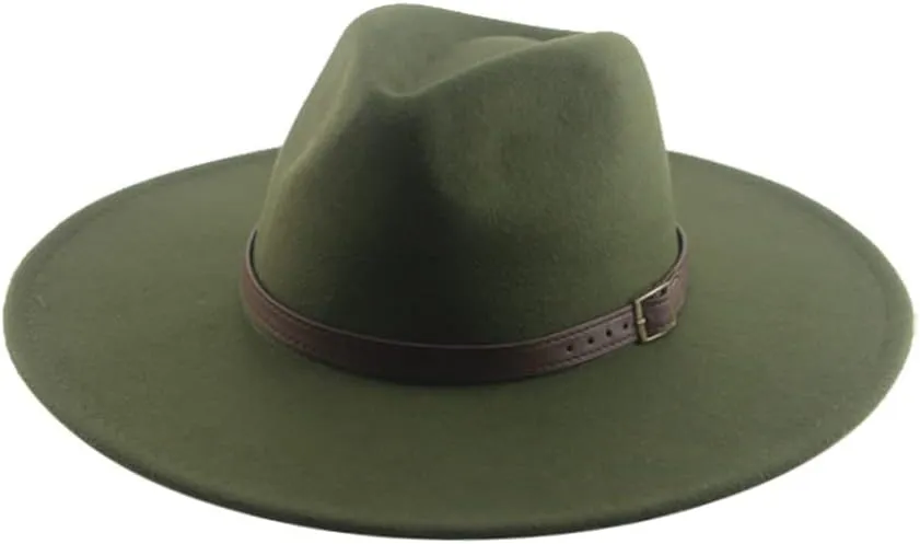 Hats for Women Man Hat Male Fedoras Winter Felted Hat Big Brim 9.5CM Belt Band Casual Solid Panama Cap