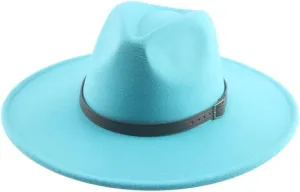 Hats for Women Man Hat Male Fedoras Winter Felted Hat Big Brim 9.5CM Belt Band Casual Solid Panama Cap