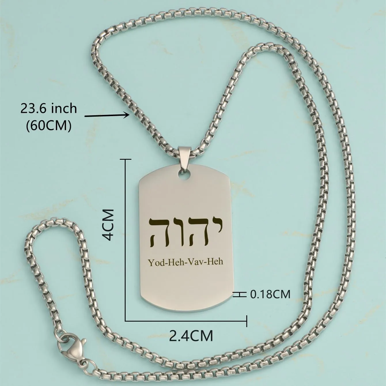 Hebrew YHVH YHWH Jehovah Names of God Pendant,Yod Heh Vav Heh Tetragrammaton Blessed Prayers Necklace,Hebrew Yahweh Amulets Jewish Jewelry for Men Women