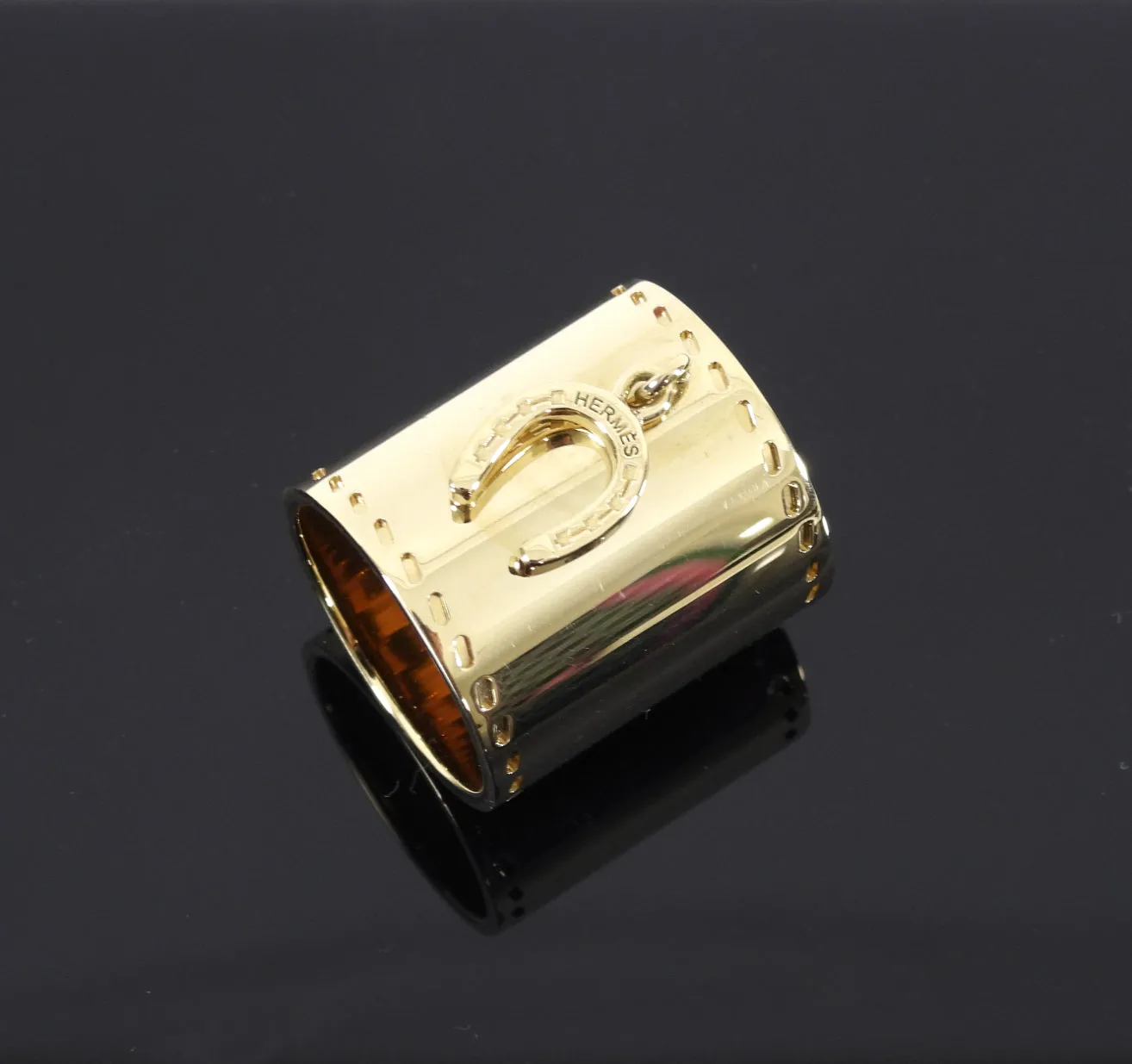 Hermes Goldtone Horseshoe Scarf Ring