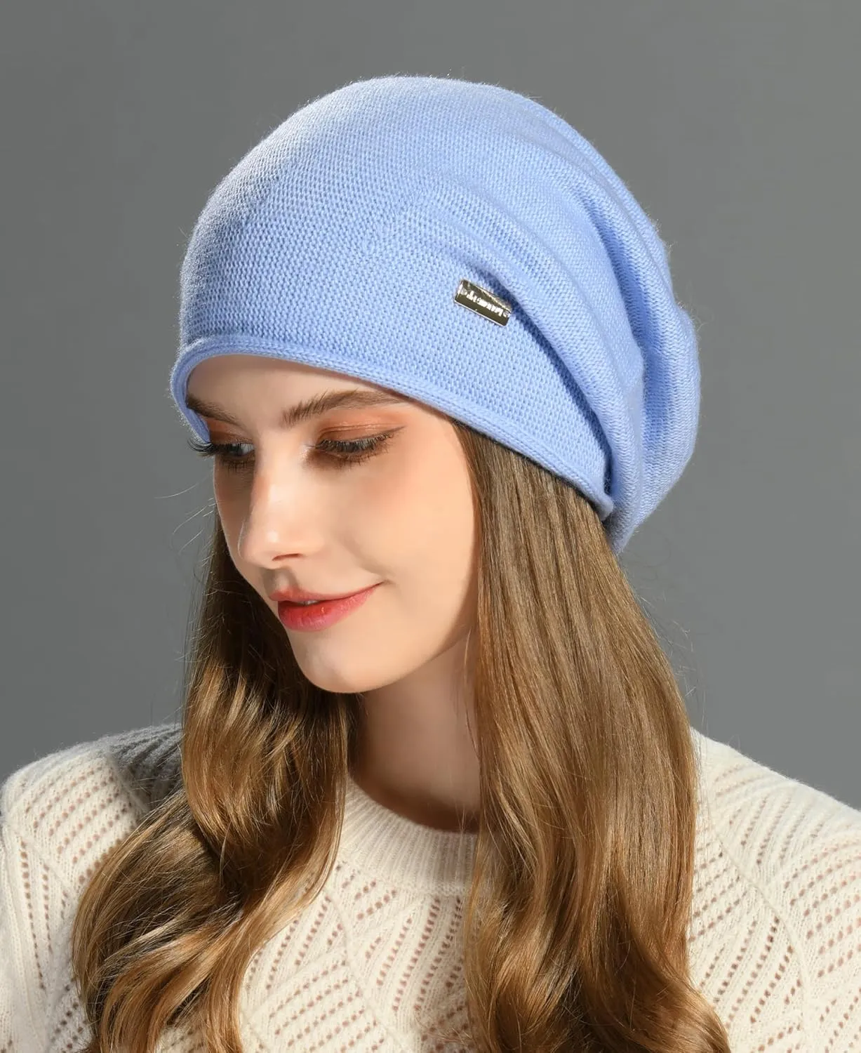 jaxmonoy Slouchy Knit Beanie Hat for Women Winter Soft Warm Ladies Laightweight Slouch Knitted Skull Beanies Cap