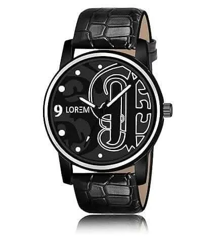 LOREM Black Professional Look Analog Watch For Men LR70