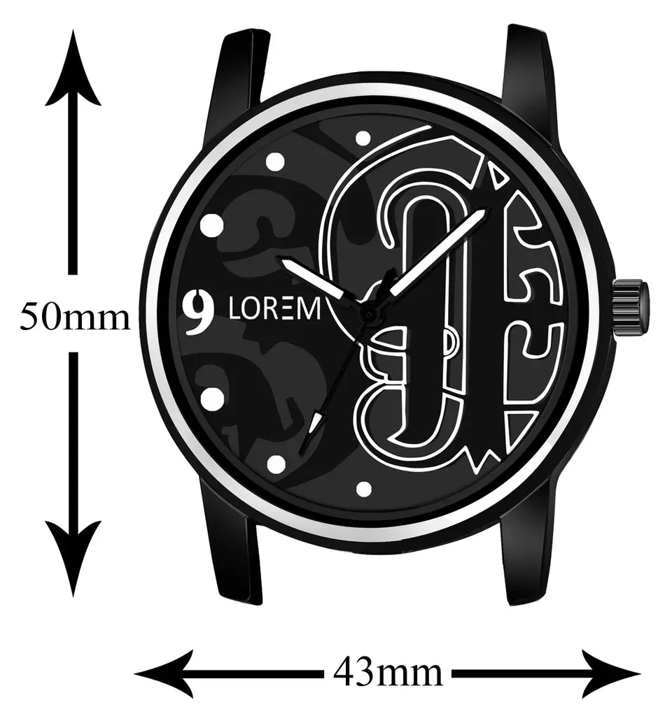 LOREM Black Professional Look Analog Watch For Men LR70