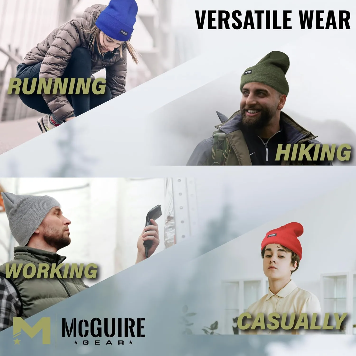 McGuire Gear Thermal Insulated Beanie, Water Resistant Watch Cap with 40 Gram Insulation, Lightweight Warm Winter Hat