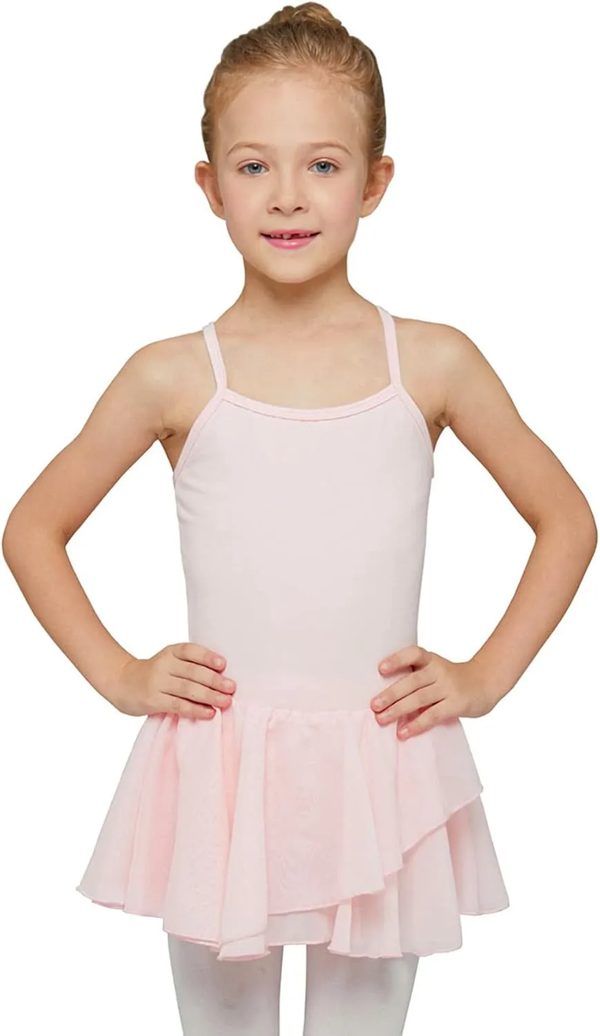 MdnMd Toddler Girls Ballet Dance Leotards Skirt Ballerina Ballet Outfit Dresses Camisole Puff Sleeve