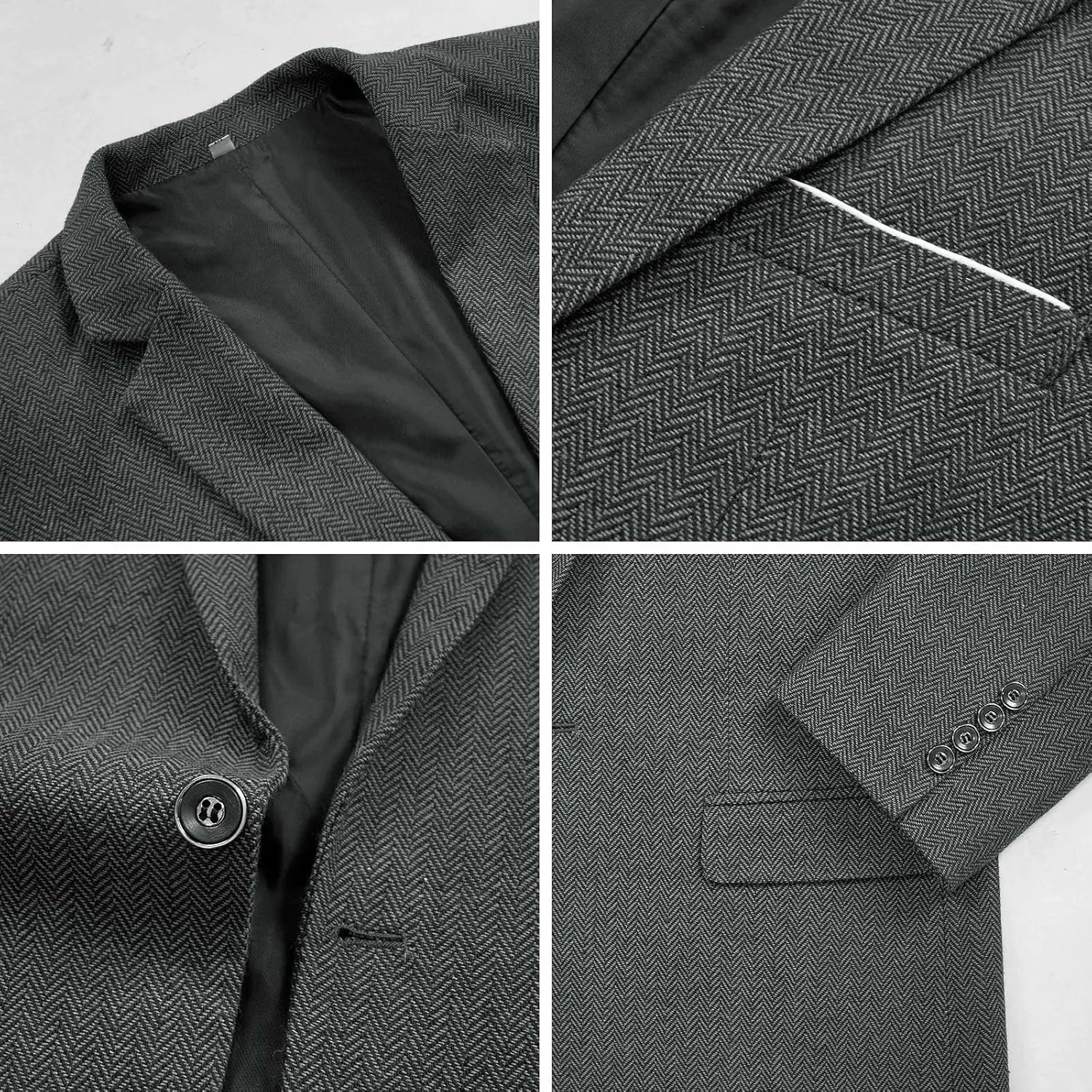 Men's 4 Piece 1920s Suit One Button Vintage Suit,Jacket Vest Pants with Hat