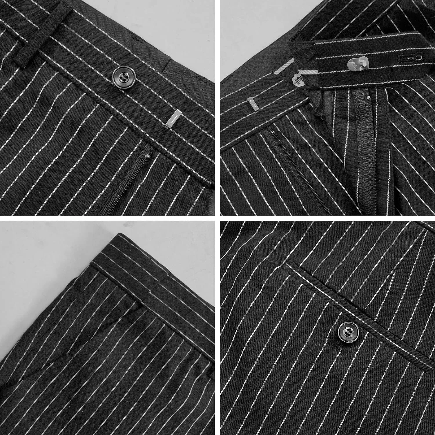 Men's 4 Piece 1920s Suit One Button Vintage Suit,Jacket Vest Pants with Hat