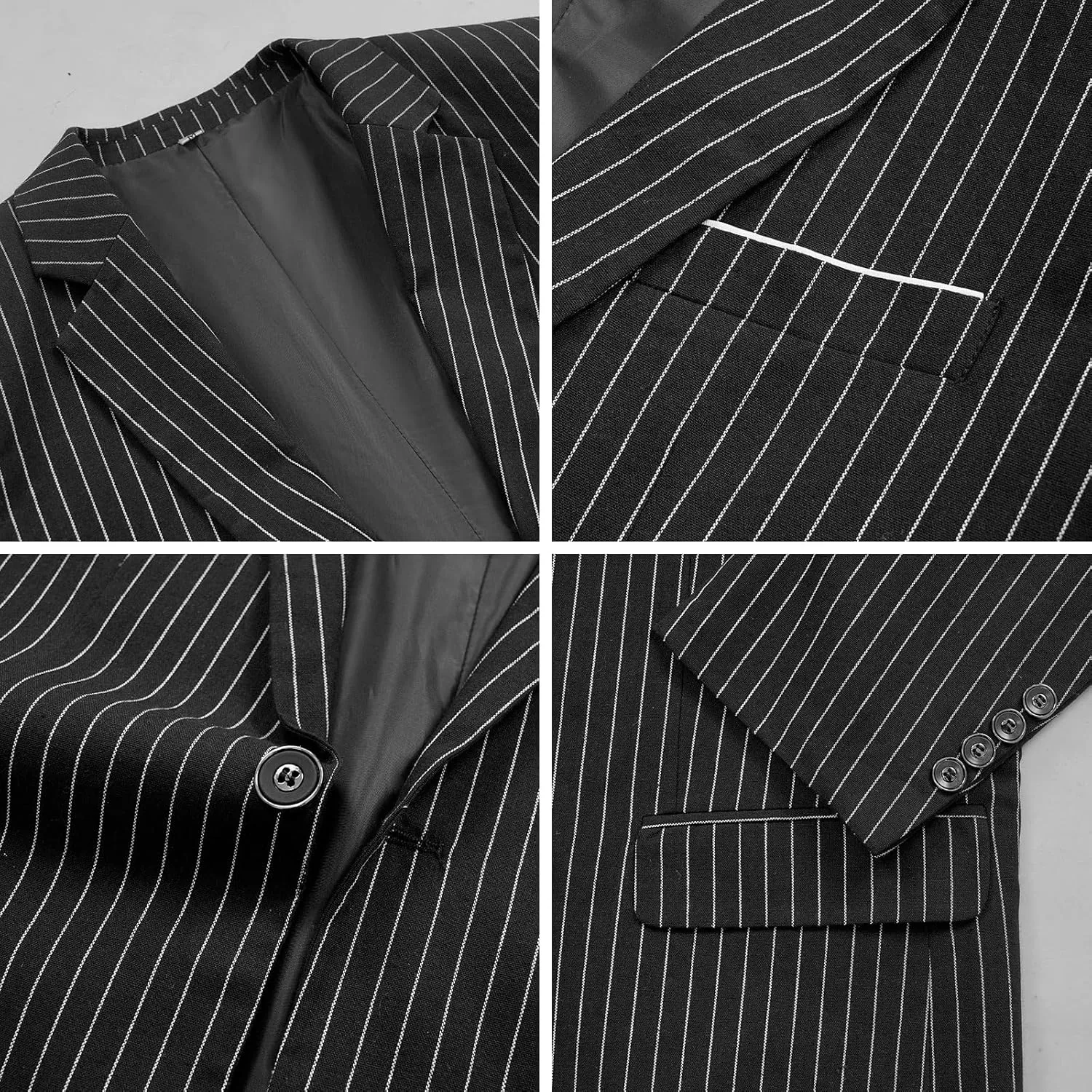 Men's 4 Piece 1920s Suit One Button Vintage Suit,Jacket Vest Pants with Hat