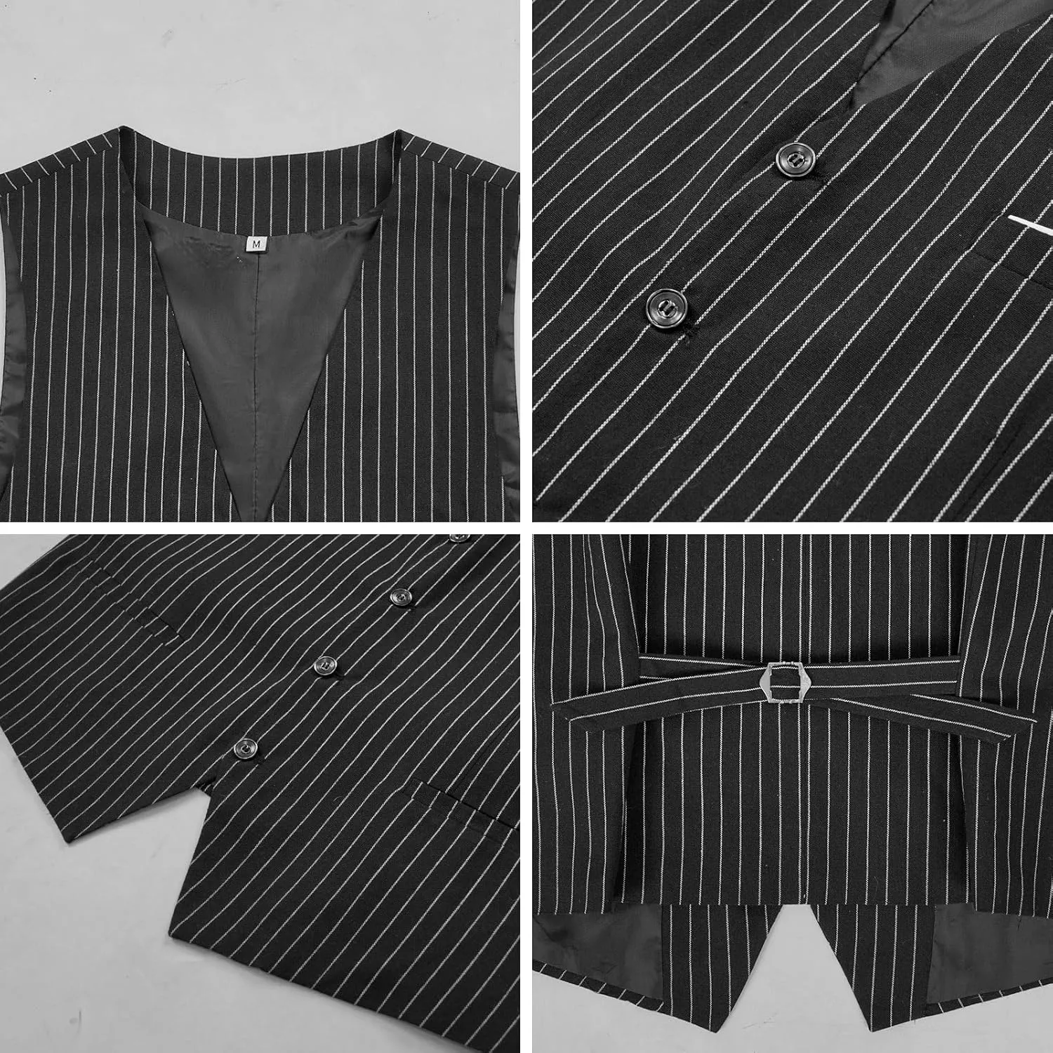Men's 4 Piece 1920s Suit One Button Vintage Suit,Jacket Vest Pants with Hat