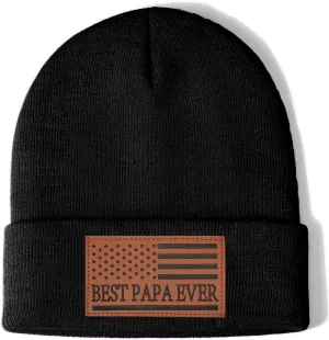 Mens American Flag Beanie Hat Best Dad Brother Papa Husband Ever Gifts Christmas Stocking Stuffers from Son Daughter Sister