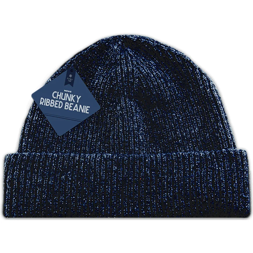Mens Chunky Ribbed Beanie (Colour Options)