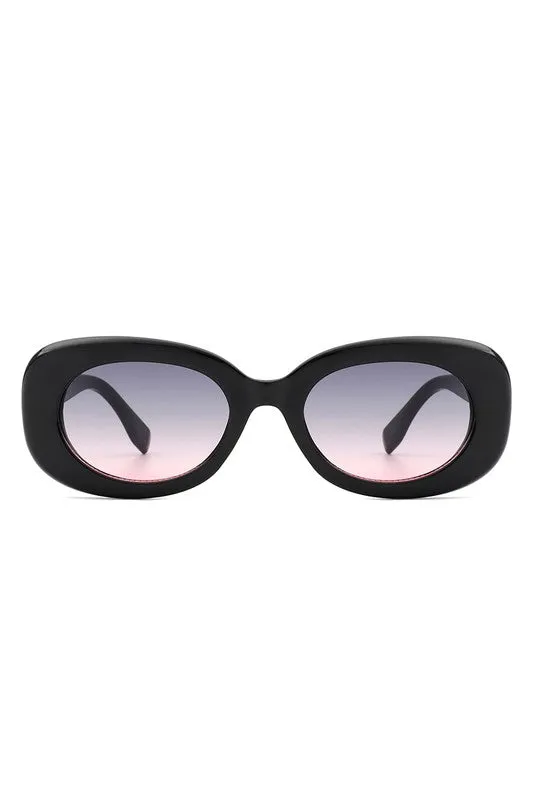 Oval Retro 90s Round Narrow Vintage Sunglasses