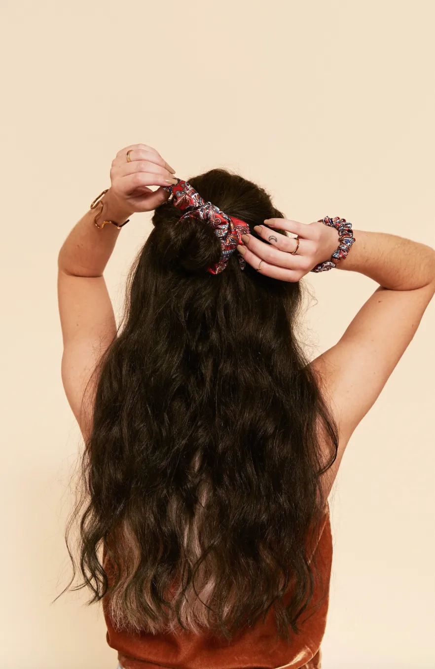Paisley Oversize Knot Scrunchie | Paisley Series | Silky Smooth | Luxury Designer Hair Accessories | Hand Tied