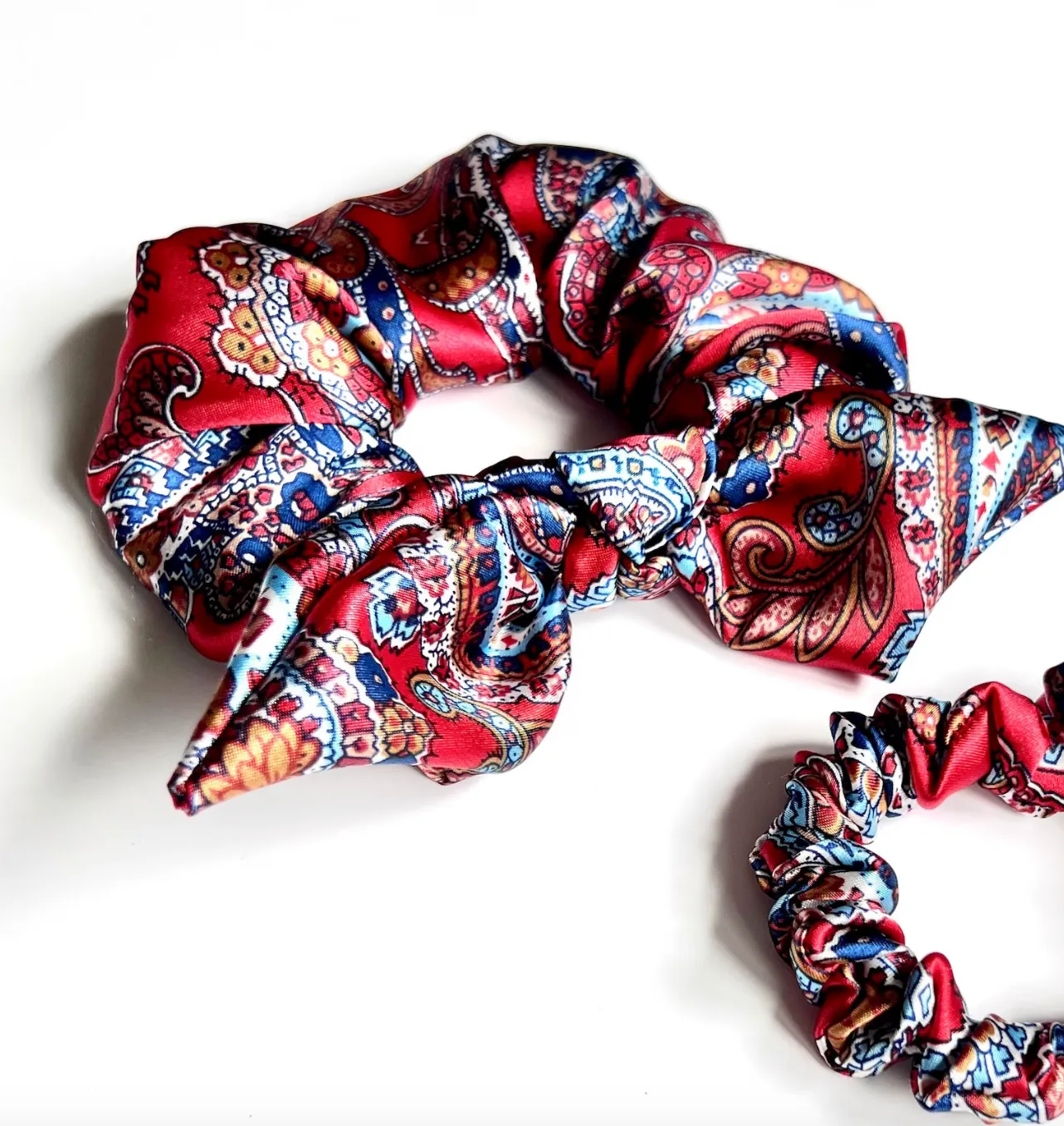 Paisley Oversize Knot Scrunchie | Paisley Series | Silky Smooth | Luxury Designer Hair Accessories | Hand Tied