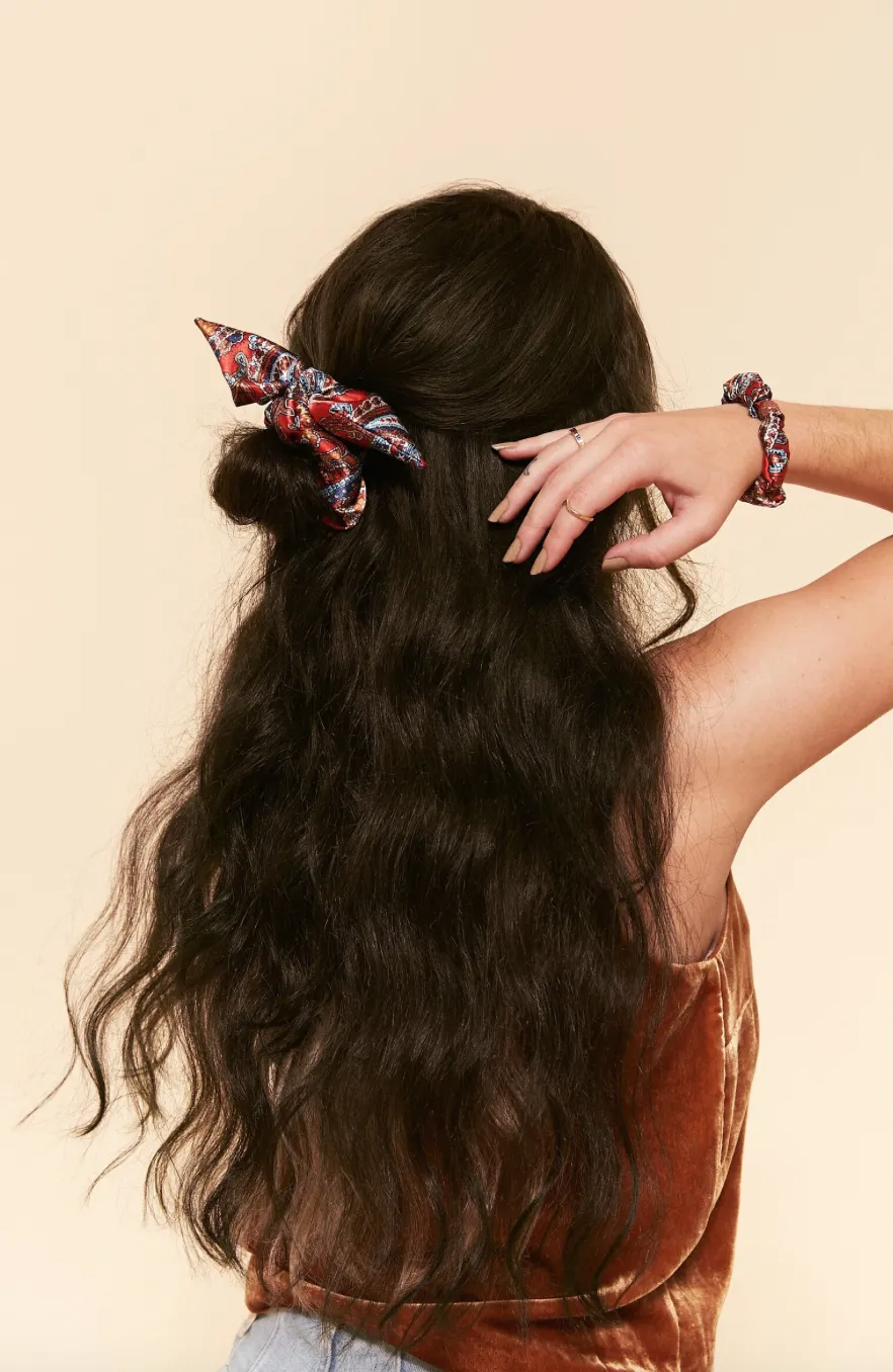 Paisley Oversize Knot Scrunchie | Paisley Series | Silky Smooth | Luxury Designer Hair Accessories | Hand Tied