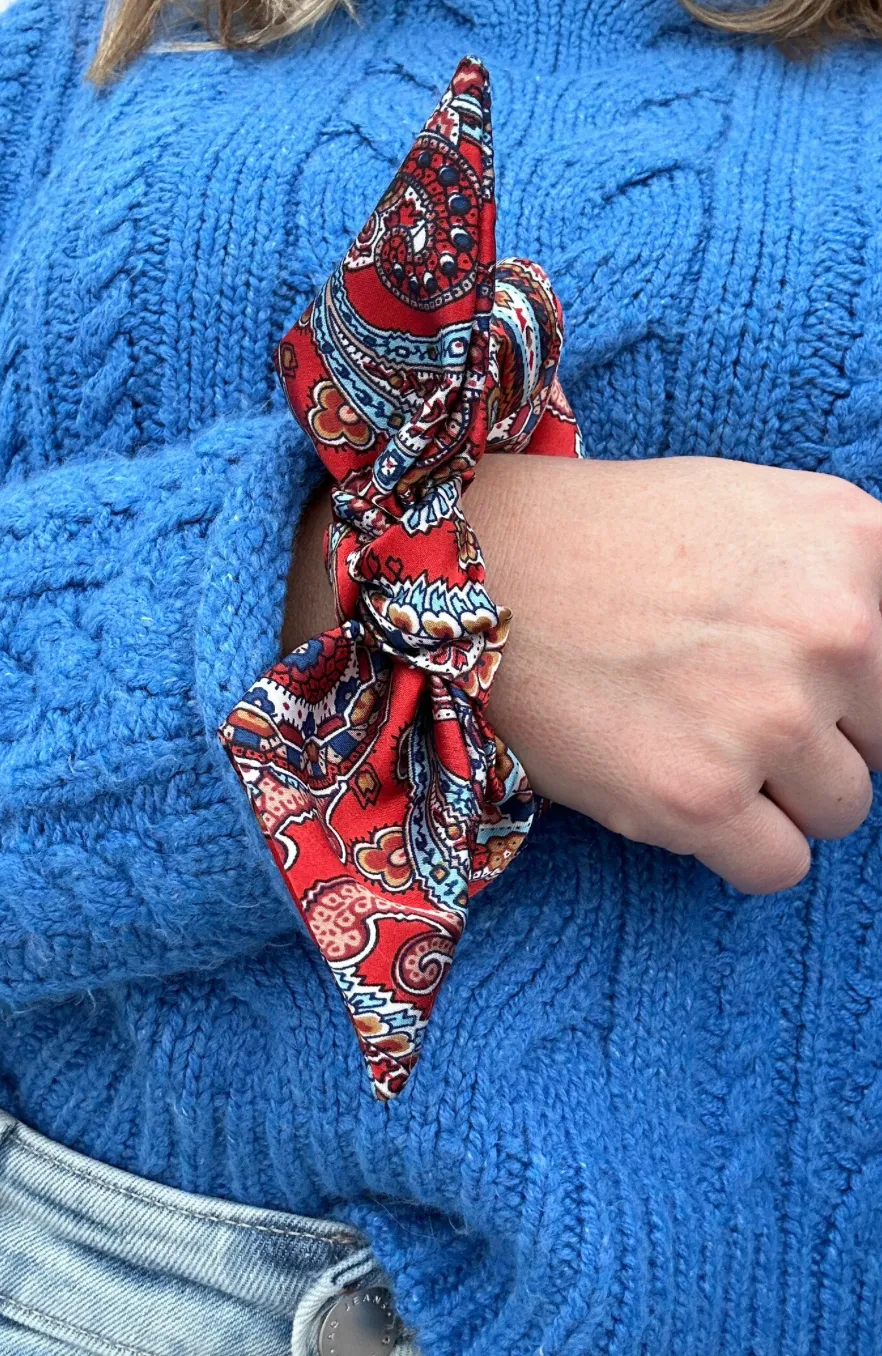 Paisley Oversize Knot Scrunchie | Paisley Series | Silky Smooth | Luxury Designer Hair Accessories | Hand Tied