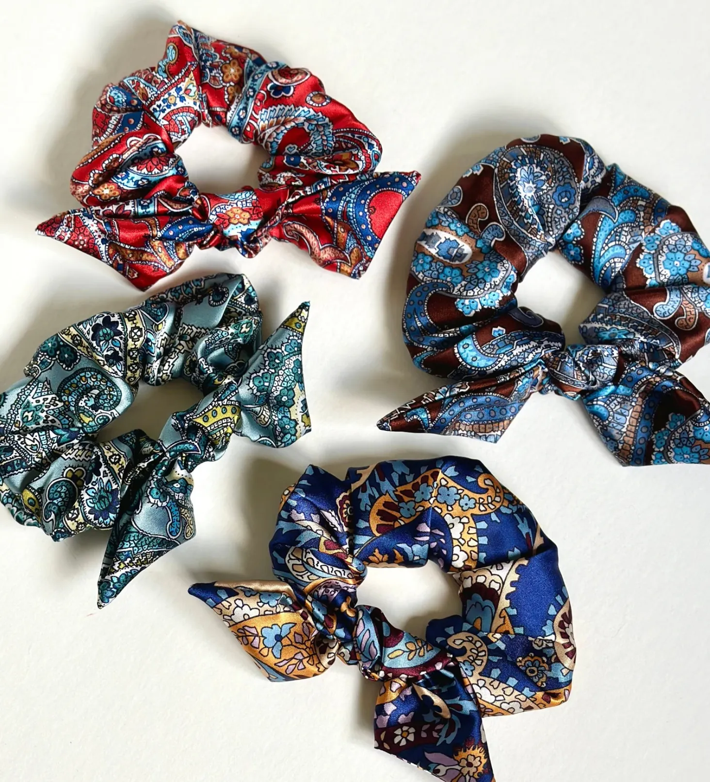 Paisley Oversize Knot Scrunchie | Paisley Series | Silky Smooth | Luxury Designer Hair Accessories | Hand Tied
