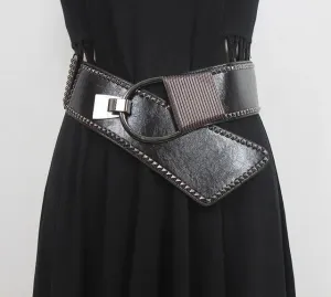 Pre Order:  Metal Rivets Wide Elastic Belt
