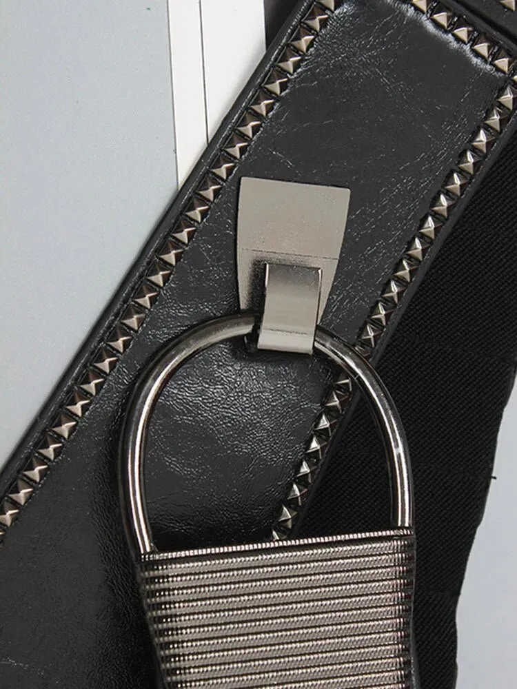 Pre Order:  Metal Rivets Wide Elastic Belt