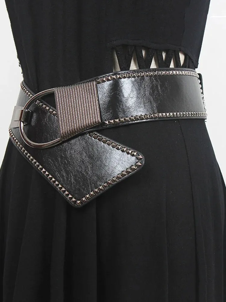 Pre Order:  Metal Rivets Wide Elastic Belt