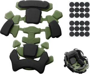 Qavctw Airsoft Tactical Helmet Padding Kit Foam Mats Insert Set Cushioning Fast Helmet Cover Pads Replaceable Fits Military Bicycle Football ACH/Fast/MICH/IBH/PASGT/USMC/Airsoft Helmets